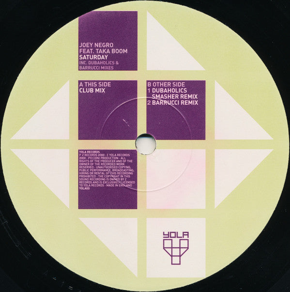Joey Negro Featuring Taka Boom : Saturday (12")
