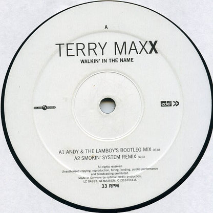 Terry Maxx : Walkin' In The Name (12")