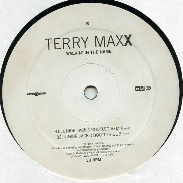 Terry Maxx : Walkin' In The Name (12")