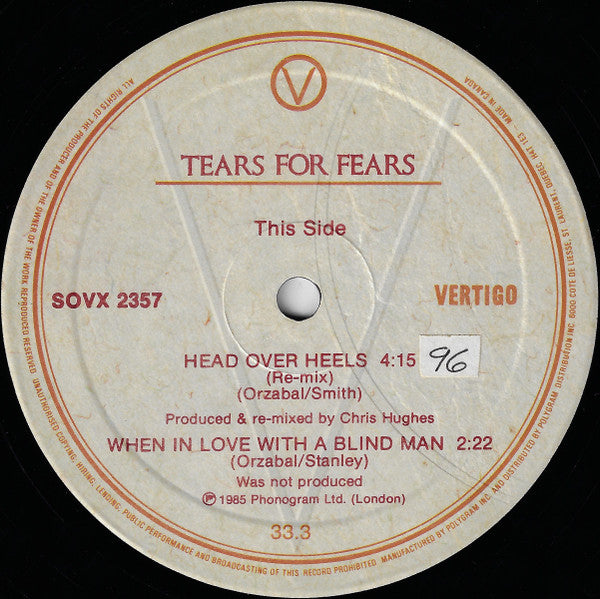 Tears For Fears : Broken / Head Over Heels / Broken (Preacher Mix) (12", Single)