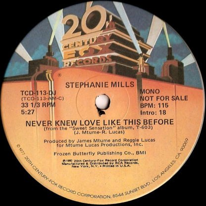 Stephanie Mills : Never Knew Love Like This Before (12", Promo)