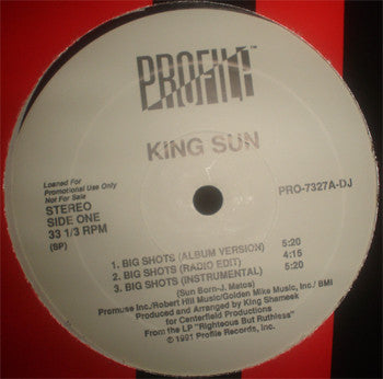 King Sun : Big Shots (12", Promo)