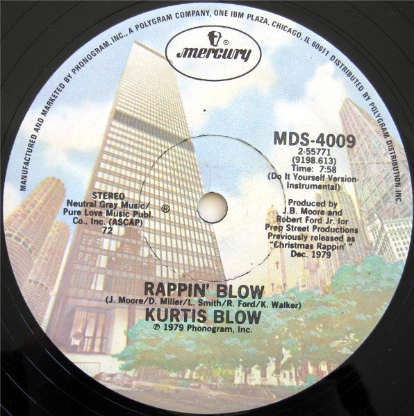 Kurtis Blow : Rappin' Blow (12", 72 )