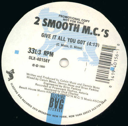 2 Smooth Mc's : The Inventor / Give It All You Got (12", Promo)