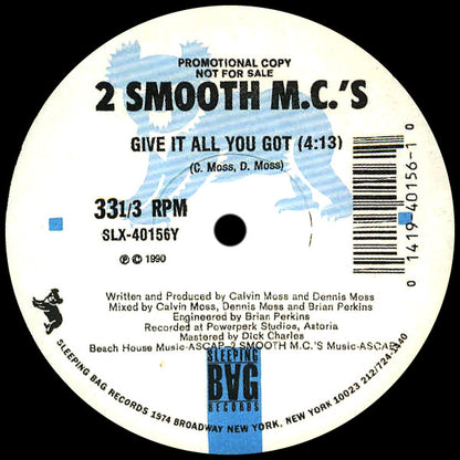 2 Smooth Mc's : The Inventor / Give It All You Got (12", Promo)