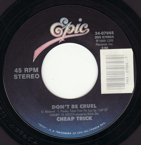 Cheap Trick : Don't Be Cruel (7", Single, Styrene, Car)