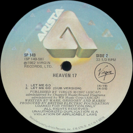 Heaven 17 : Let Me Go! (12", Promo)