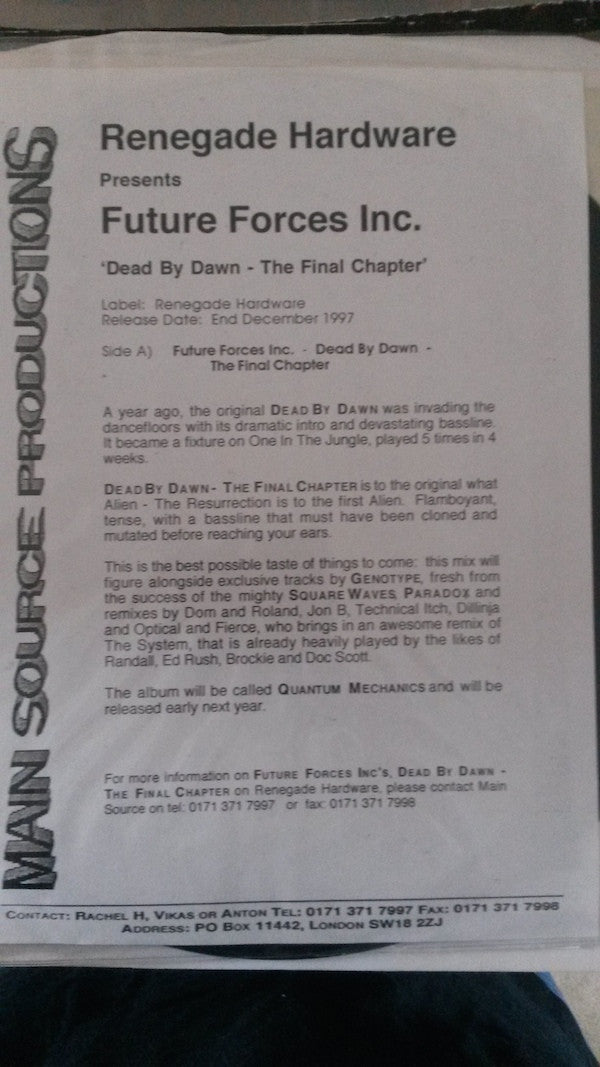 Future Forces Inc : Dead By Dawn (The Final Chapter) (12", S/Sided, Etch)