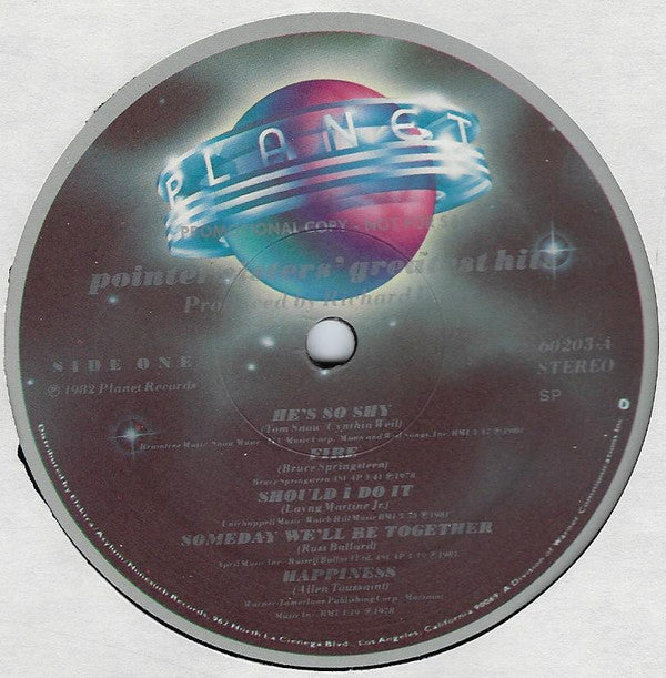 Pointer Sisters : Pointer Sisters' Greatest Hits (LP, Comp, Promo)