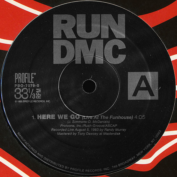 Run DMC* : Here We Go (Live At The Funhouse) (12", Single, RE)