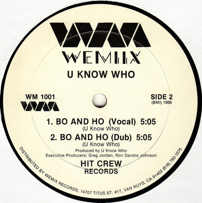 U Know Who? : We Rock The House / Bo And Ho (12")