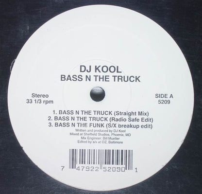 DJ Kool : Bass N The Truck/DJ Kool Live (Twenty Minute Work-Out Remix) (12", Single)