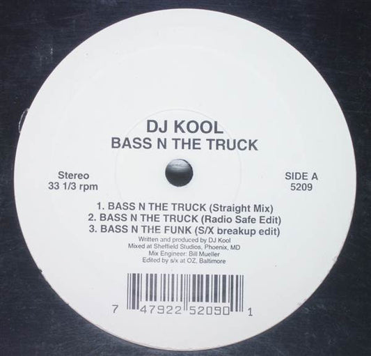 DJ Kool : Bass N The Truck/DJ Kool Live (Twenty Minute Work-Out Remix) (12", Single)