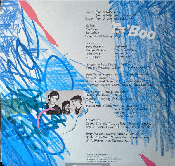 Ta'boo : Over The Ledge (12")