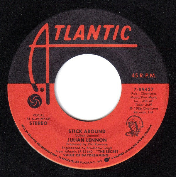 Julian Lennon : Stick Around (7", Single, Spe)