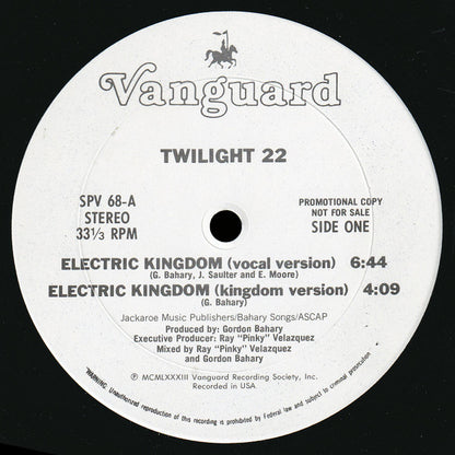 Twilight 22 : Electric Kingdom (12", Promo)