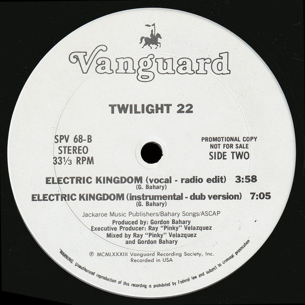 Twilight 22 : Electric Kingdom (12", Promo)