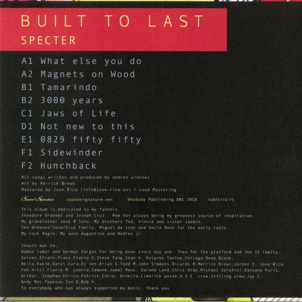 Specter : Built To Last (3x12", Album)