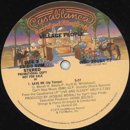 Village People : Sleazy (12", Promo, Pit)