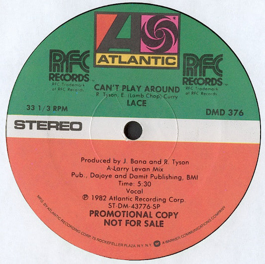 Lace : Can't Play Around (12", Promo)
