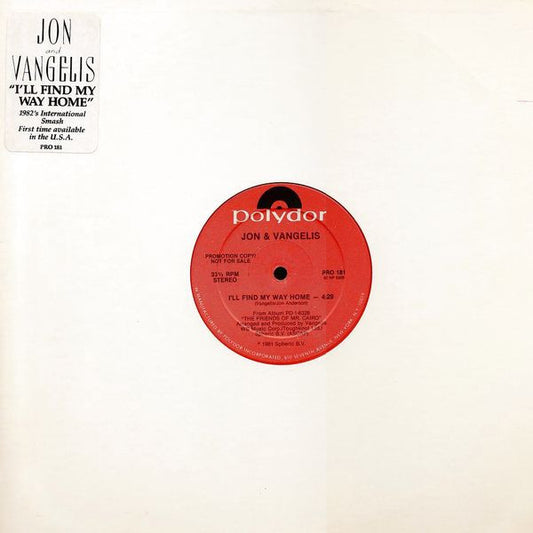 Jon & Vangelis : I'll Find My Way Home (12", Promo)