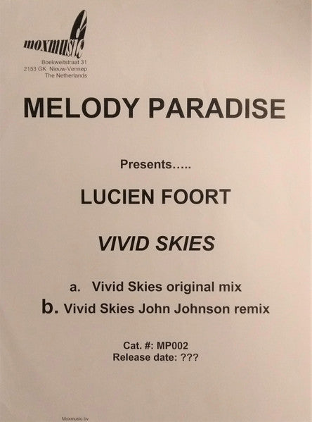 Lucien Foort : Vivid Skies (12", W/Lbl)