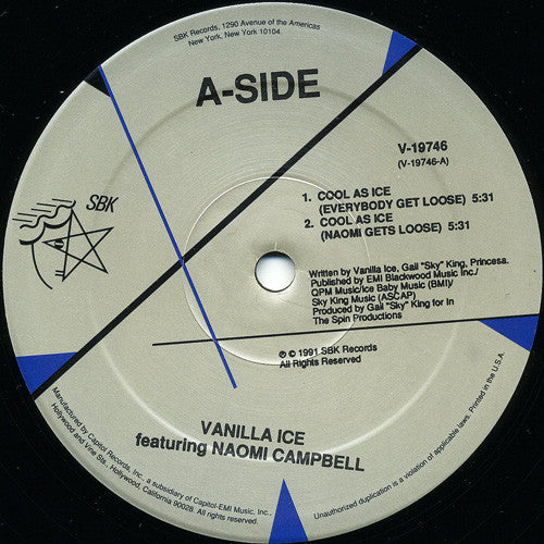 Vanilla Ice Feat. Naomi Campbell : Cool As Ice (Everybody Get Loose) (12")