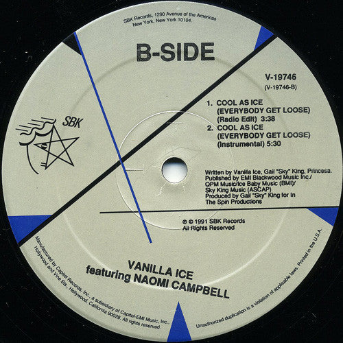Vanilla Ice Feat. Naomi Campbell : Cool As Ice (Everybody Get Loose) (12")