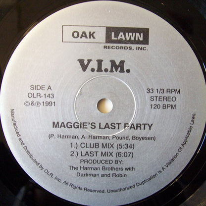 V.I.M. : Maggie's Last Party (12")
