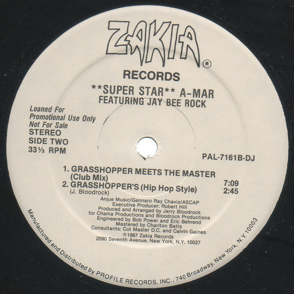 Super Star A-Mar Featuring Jay Bee Rock : Grasshopper Meets The Master (12", Promo)