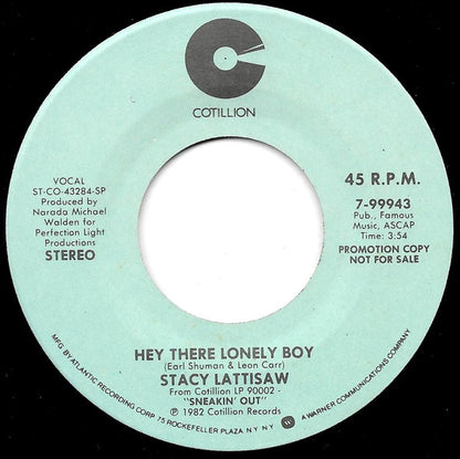 Stacy Lattisaw : Hey There Lonely Boy (7", Single, Mono, Promo, SP )