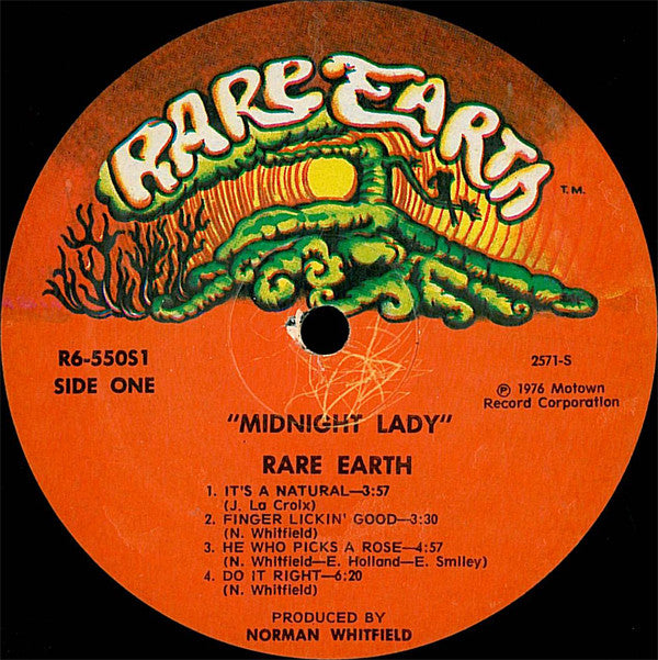 Rare Earth : Midnight Lady (LP, Album, Mon)