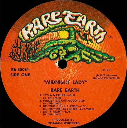 Rare Earth : Midnight Lady (LP, Album, Mon)