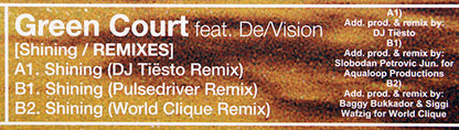 Green Court Feat. De/Vision : Shining (Remixes) (12")