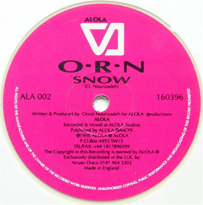 Omid '16B' Nourizadeh : Snow (12", S/Sided, Ltd, Num, Cle)