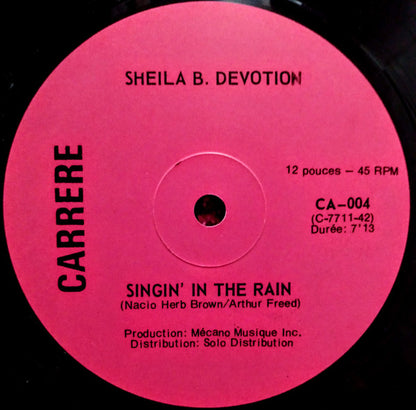 Sheila & B. Devotion : Singin In The Rain / Shake Me (12", Maxi)