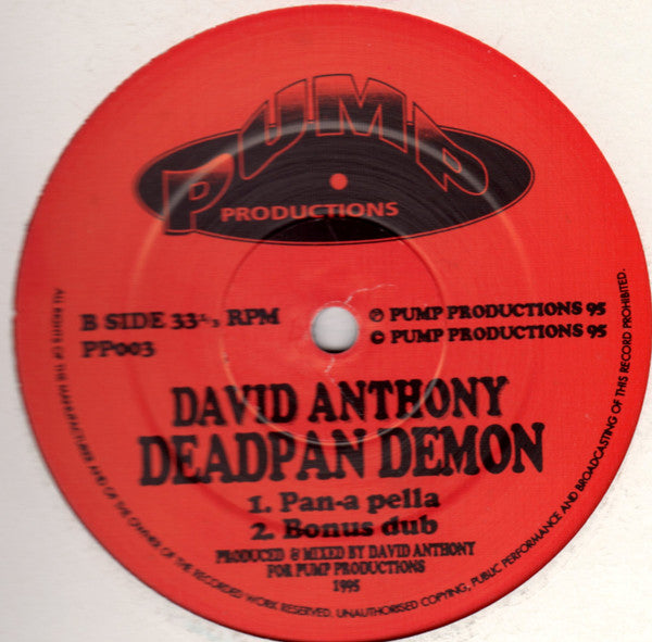 David Anthony : Deadpan Demon (12")