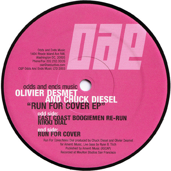 Olivier Desmet And Chuck Diesel* : Run For Cover EP (12", EP)