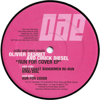 Olivier Desmet And Chuck Diesel* : Run For Cover EP (12", EP)