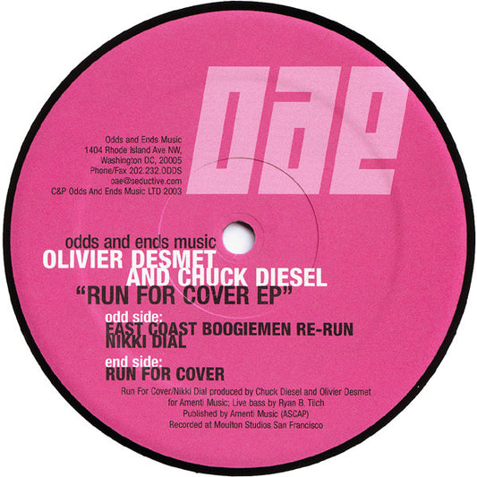 Olivier Desmet And Chuck Diesel* : Run For Cover EP (12", EP)