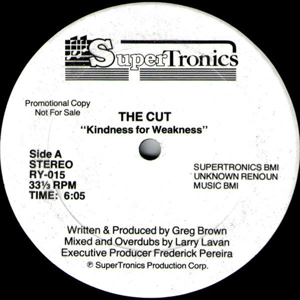 The Cut : Kindness For Weakness (12", Promo)