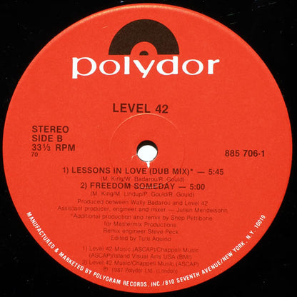 Level 42 : Lessons In Love (12", Single)