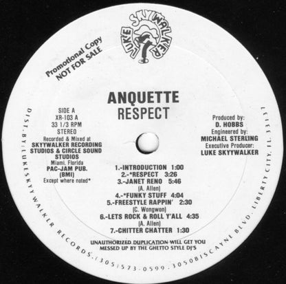 Anquette : Respect (LP, Album, Promo)