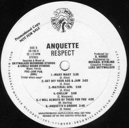 Anquette : Respect (LP, Album, Promo)