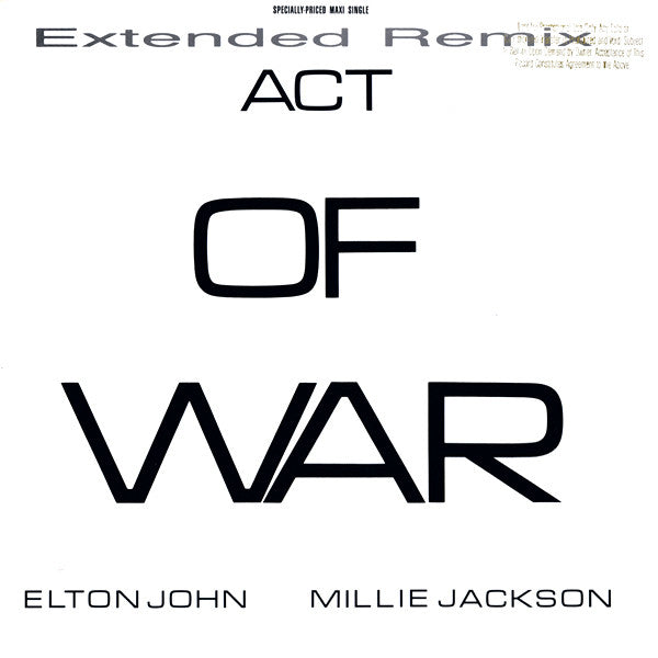 Elton John / Millie Jackson : Act Of War (12", Maxi)