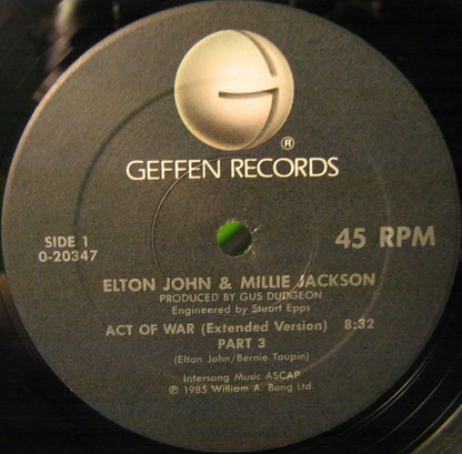 Elton John / Millie Jackson : Act Of War (12", Maxi)
