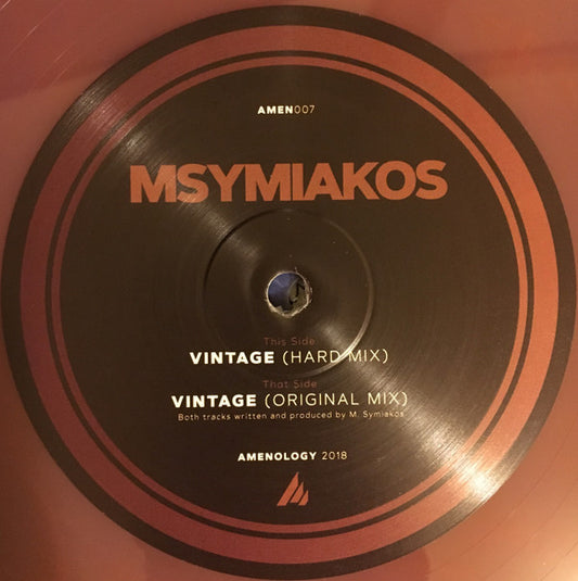 Msymiakos : Vintage (Original Mix) / Vintage (Hard Mix) (12", Ltd, Ora)