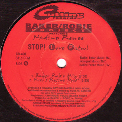 Baker / Robie Project : Stop ! Love Patrol (12")