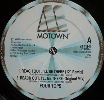 Four Tops : Reach Out I'll Be There ('88 Remix) (12")