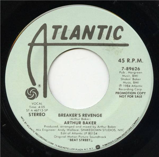 Arthur Baker : Breaker's Revenge (7", Promo)
